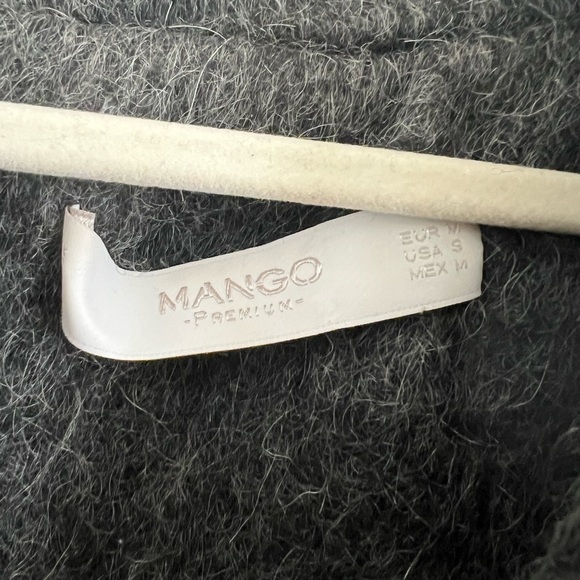 Mango Dark Grey Buttoned Short Coat Jacket - Picture 7 of 9